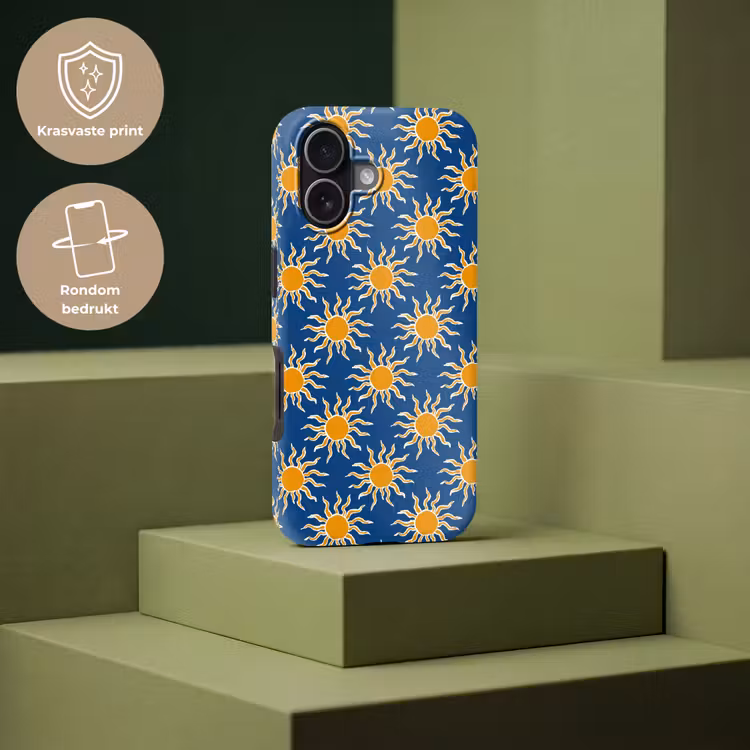 Zon - Patroon - Blauw Toughcase MagSafe Apple iPhone 17 klein 1017 -USP_PrintM_NL