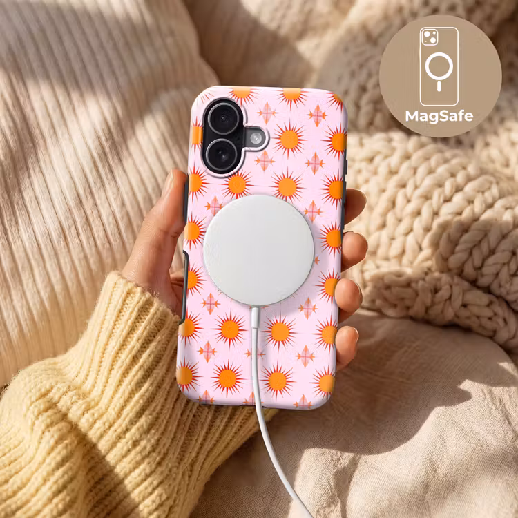 Zon - Patroon - Roze Toughcase MagSafe Apple iPhone 17 klein 1017 -USP_MagsafeV