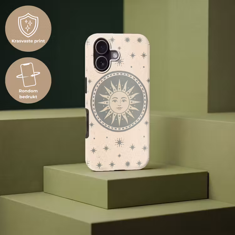 Zon - Sterren - Astrologie - Vintage - Groen Toughcase MagSafe Apple iPhone 17 klein -USP_PrintM_NL