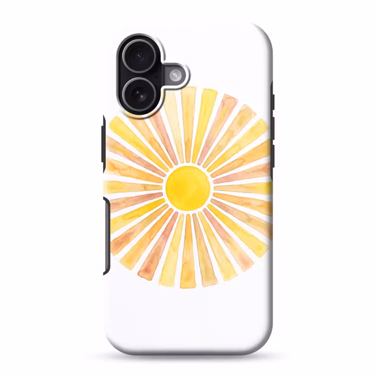 Zon - Stralen - Aquarel - Geel - Abstract Toughcase MagSafe Apple iPhone 17 klein -3d