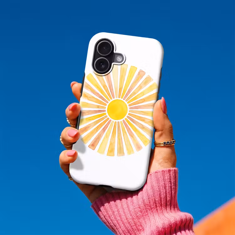Zon - Stralen - Aquarel - Geel - Abstract Toughcase MagSafe Apple iPhone 17 klein -Sfeer1V