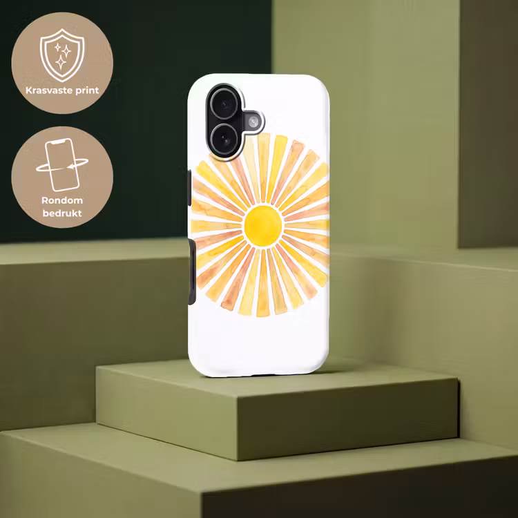Zon - Stralen - Aquarel - Geel - Abstract Toughcase MagSafe Apple iPhone 17 klein -USP_PrintM_NL