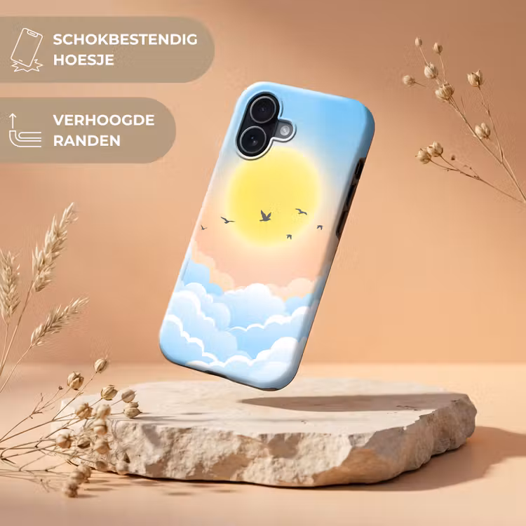Zon - Vogels - Lucht - Natuur - Geel Toughcase MagSafe Apple iPhone 17 klein -USP_RandenV_NL