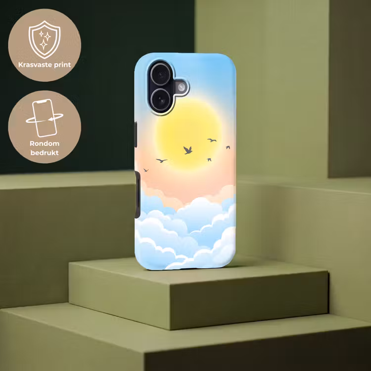 Zon - Vogels - Lucht - Natuur - Geel Toughcase MagSafe Apple iPhone 17 klein -USP_PrintM_NL