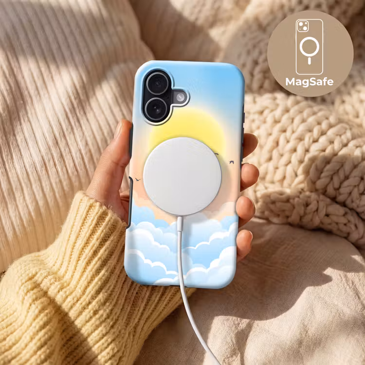 Zon - Vogels - Lucht - Natuur - Geel Toughcase MagSafe Apple iPhone 17 klein -USP_MagsafeV