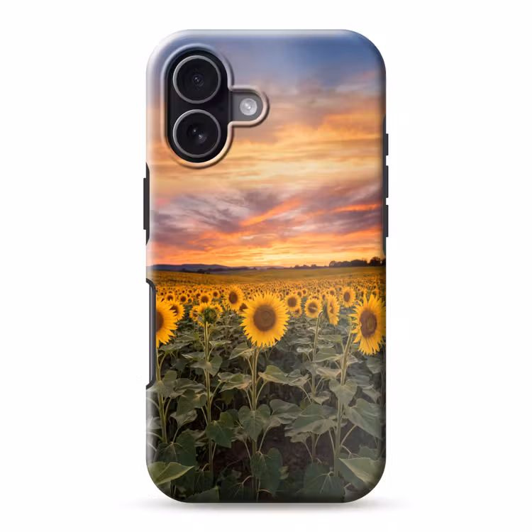 Zonnebloemen - Heuvellandschap - Geel Toughcase MagSafe Apple iPhone 17 klein -3d