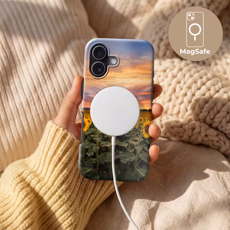 Zonnebloemen - Heuvellandschap - Geel Toughcase MagSafe Apple iPhone 17 klein -USP_MagsafeV