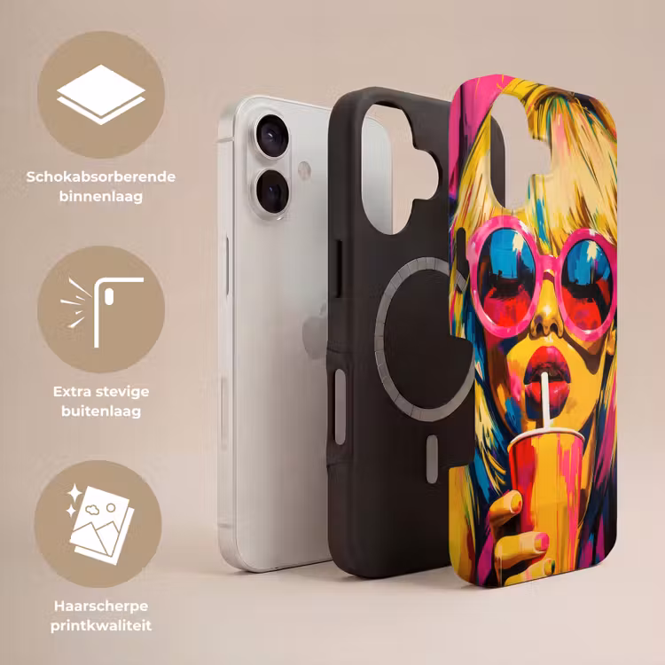 Zonnebril - Roze - Vrouw - Rietje Toughcase MagSafe Apple iPhone 17 klein -USP_Lagen_NL