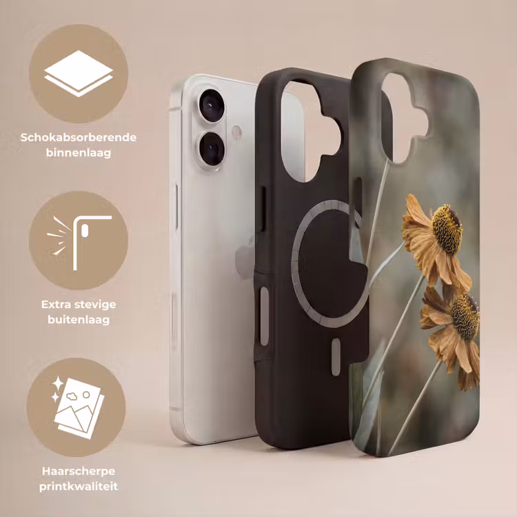 Zonnehoed - Droogbloemen - Geel - Warm Toughcase MagSafe Apple iPhone 17 klein -USP_Lagen_NL