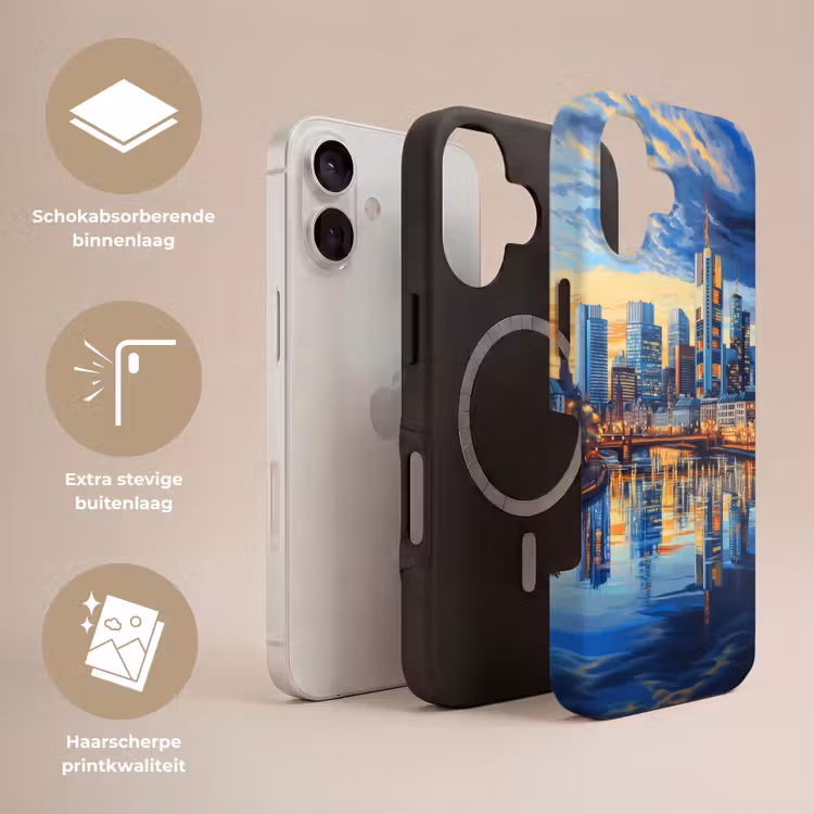 Zonsondergang Frankfurt - Stad - Skyline - Water Toughcase MagSafe Apple iPhone 17 klein -USP_Lagen_NL
