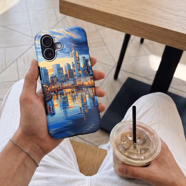 Zonsondergang Frankfurt - Stad - Skyline - Water Toughcase MagSafe Apple iPhone 17 klein -Sfeer1M