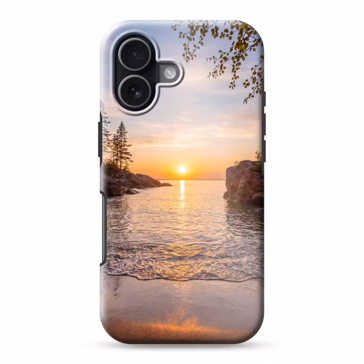 Zonsondergang - Kust - Water - Natuur - Oranje Toughcase MagSafe Apple iPhone 17 klein -3d