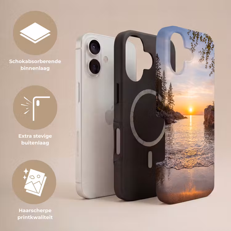 Zonsondergang - Kust - Water - Natuur - Oranje Toughcase MagSafe Apple iPhone 17 klein -USP_Lagen_NL