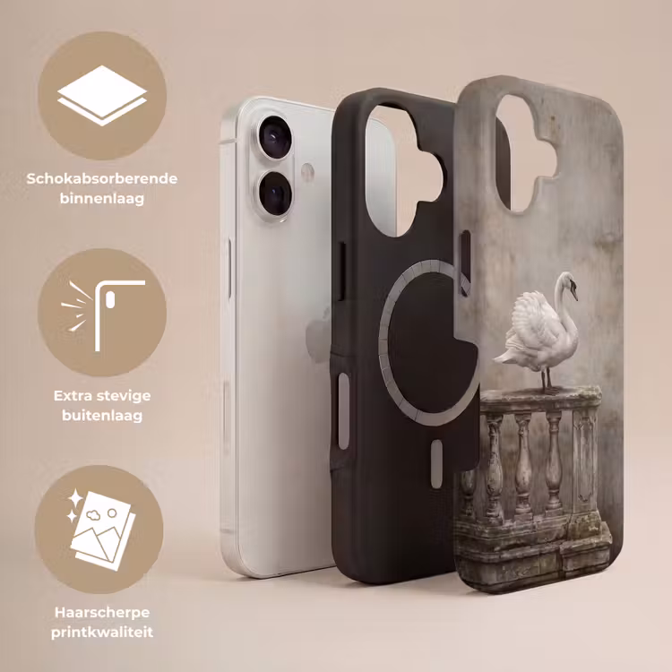 Zwaan - Elegant - Dieren - Wit Toughcase MagSafe Apple iPhone 17 klein -USP_Lagen_NL
