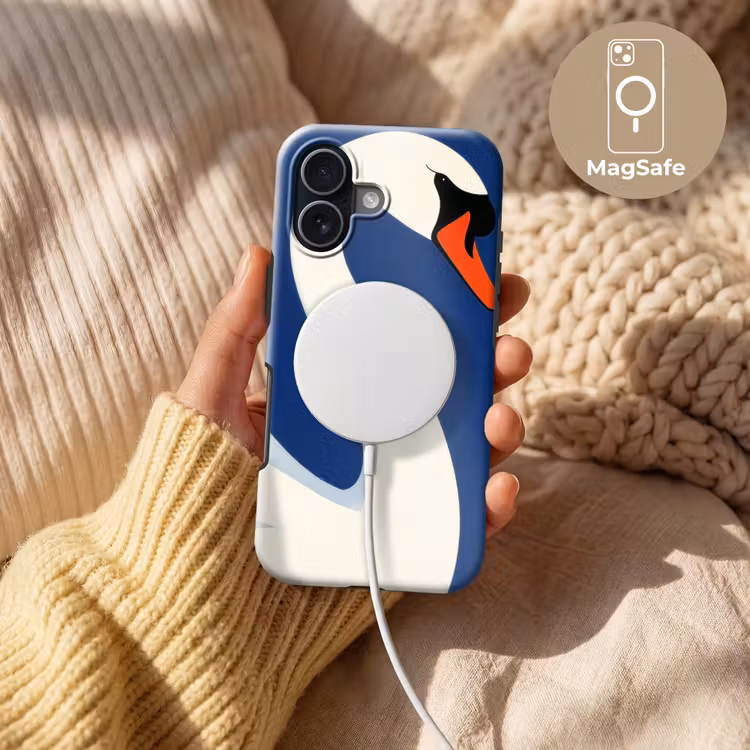 Zwaan - Wit - Snavel - Illustratie Toughcase MagSafe Apple iPhone 17 klein -USP_MagsafeV