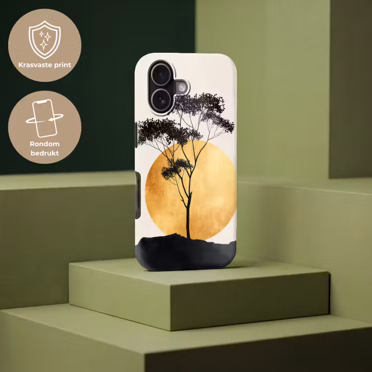 Zwarte boom - Gouden cirkel - Heuvel Toughcase MagSafe Apple iPhone 17 klein -USP_PrintM_NL