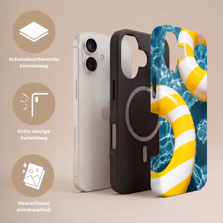 Zwembad - Zwembanden - Zomer - Geel - Blauw Toughcase MagSafe Apple iPhone 17 klein -USP_Lagen_NL