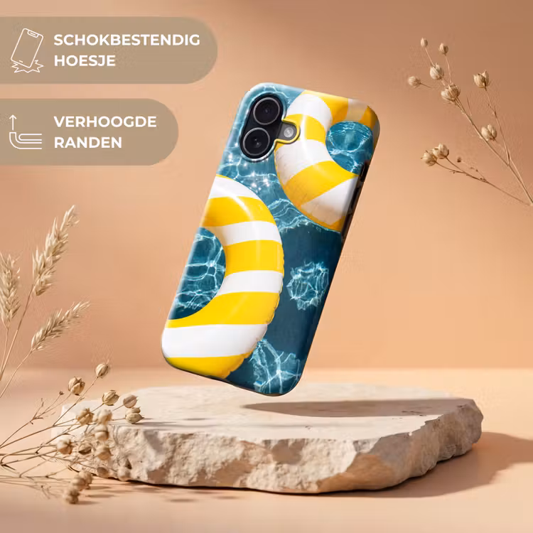 Zwembad - Zwembanden - Zomer - Geel - Blauw Toughcase MagSafe Apple iPhone 17 klein -USP_RandenV_NL