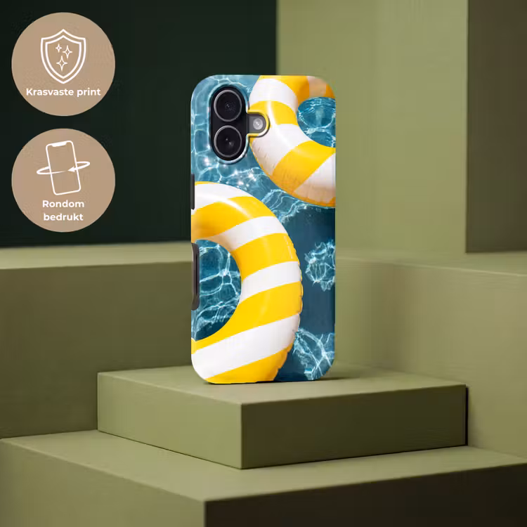 Zwembad - Zwembanden - Zomer - Geel - Blauw Toughcase MagSafe Apple iPhone 17 klein -USP_PrintM_NL