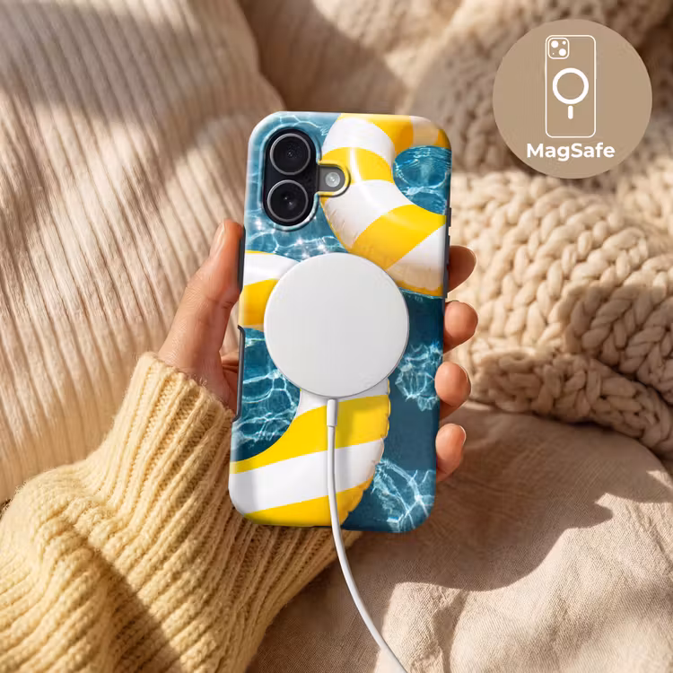 Zwembad - Zwembanden - Zomer - Geel - Blauw Toughcase MagSafe Apple iPhone 17 klein -USP_MagsafeV