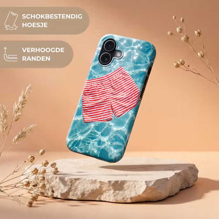 Zwemkleding - Gestreept - Water - Zomer - Rood-wit Toughcase MagSafe Apple iPhone 17 klein -USP_RandenV_NL