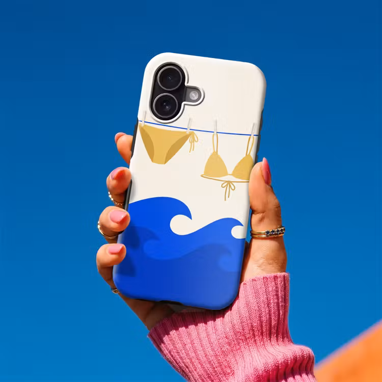 Zwemkleding - Zee - Zomer - Illustratie - Geel Toughcase MagSafe Apple iPhone 17 klein -Sfeer1V