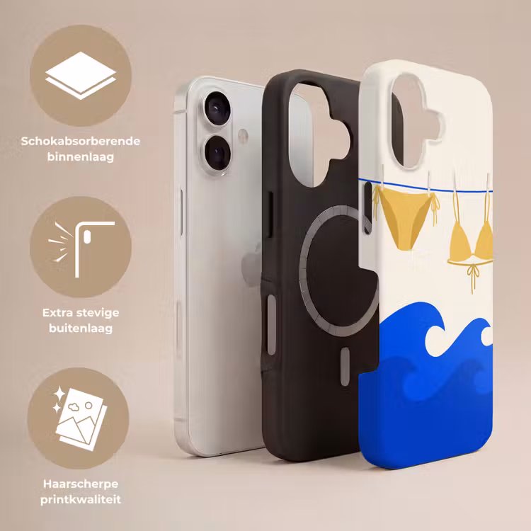 Zwemkleding - Zee - Zomer - Illustratie - Geel Toughcase MagSafe Apple iPhone 17 klein -USP_Lagen_NL