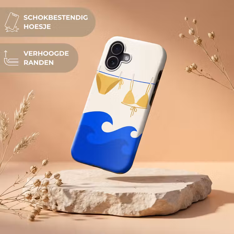 Zwemkleding - Zee - Zomer - Illustratie - Geel Toughcase MagSafe Apple iPhone 17 klein -USP_RandenV_NL