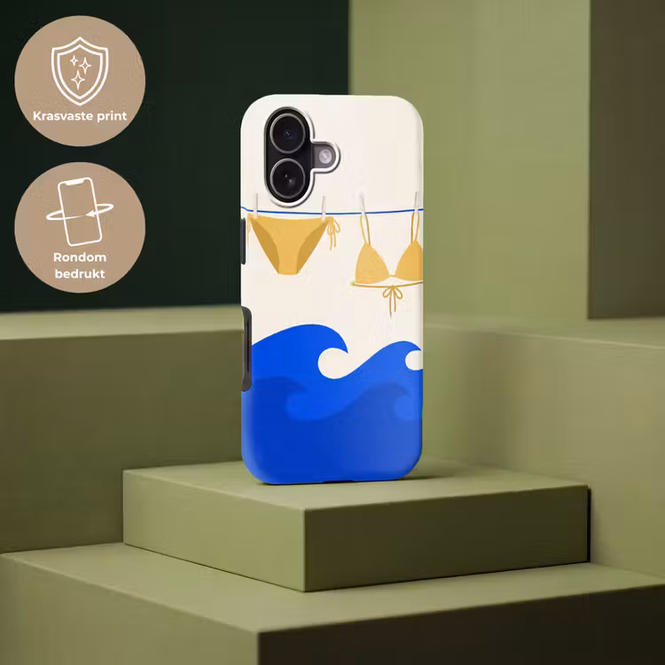 Zwemkleding - Zee - Zomer - Illustratie - Geel Toughcase MagSafe Apple iPhone 17 klein -USP_PrintM_NL