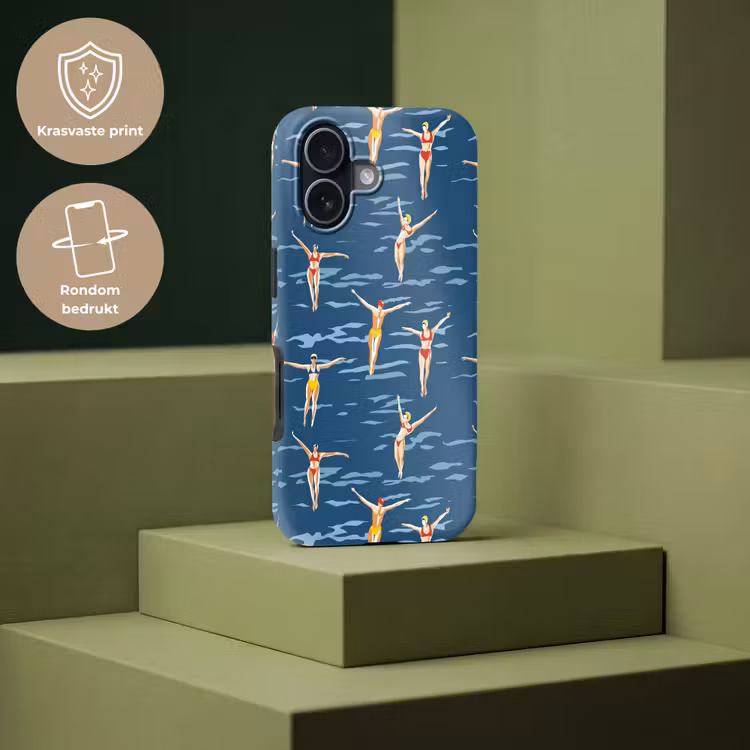 Zwemsters- Retro - Blauw Toughcase MagSafe Apple iPhone 17 klein 1017 -USP_PrintM_NL