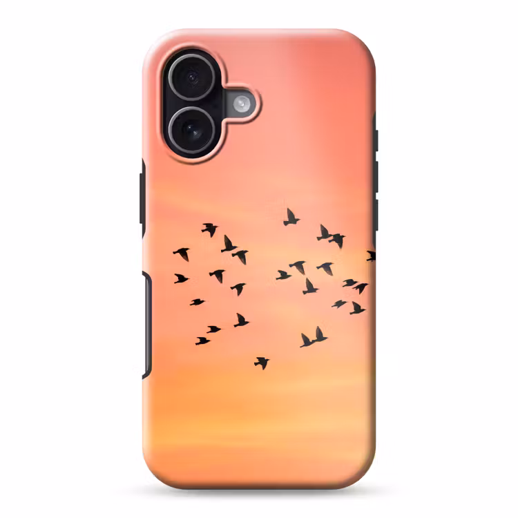 Zwerm - Vogels - Oranje Toughcase MagSafe Apple iPhone 17 klein -3d