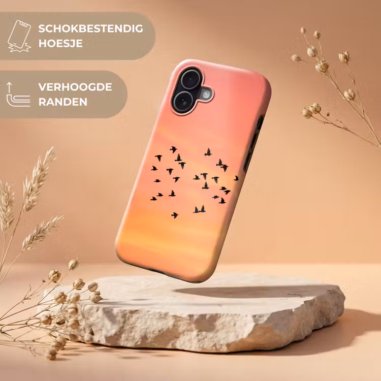 Zwerm - Vogels - Oranje Toughcase MagSafe Apple iPhone 17 klein -USP_RandenV_NL