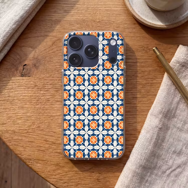Traditioneel - Tegel - Oranje Telefoonhoesje iPhone 17 Pro klein 878 -sfeer1