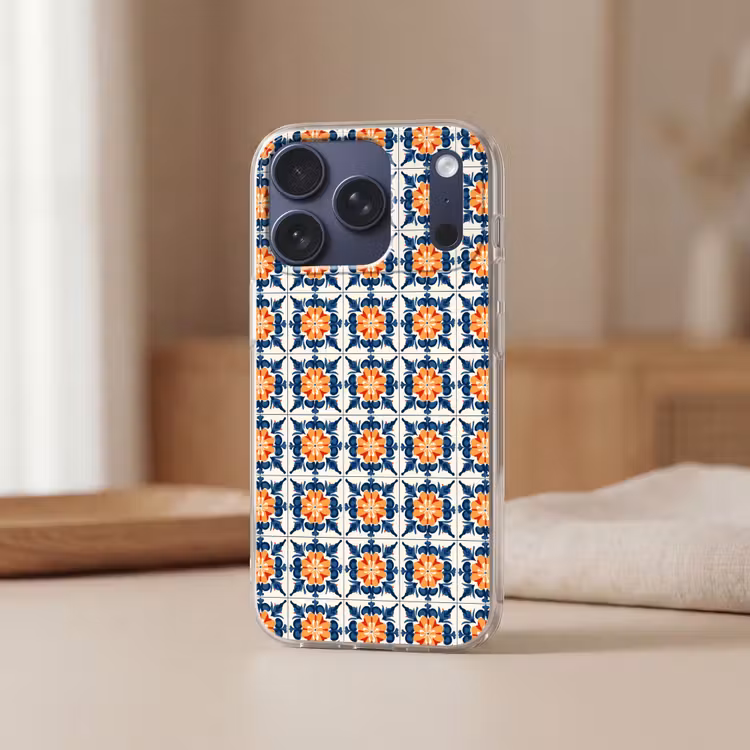 Traditioneel - Tegel - Oranje Telefoonhoesje iPhone 17 Pro klein 878 -sfeer2