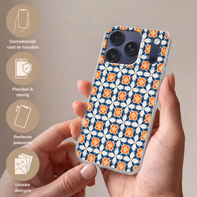 Traditioneel - Tegel - Oranje Telefoonhoesje iPhone 17 Pro klein 878 -sfeer3_NL