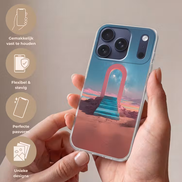 Trap - Boog - Sterrenhemel Telefoonhoesje iPhone 17 Pro klein -sfeer3_NL