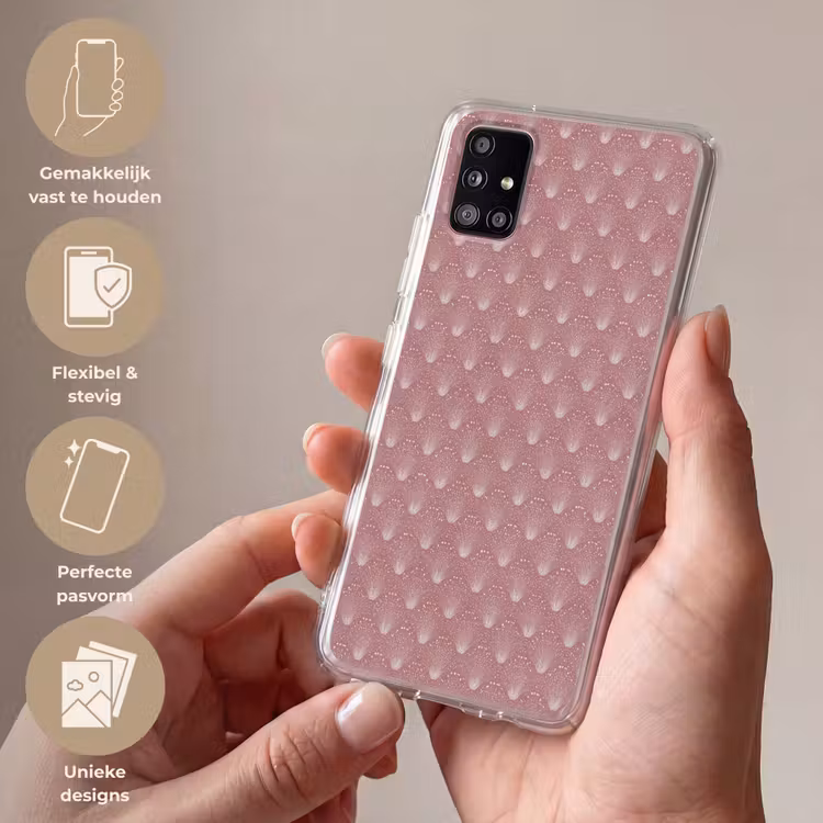 Trendy - Patroon - Roze Telefoonhoesje Samsung Galaxy A51 5G klein 373 -sfeer3_NL