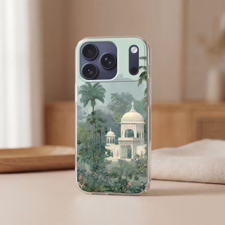 Tropische tuin - Koepelgebouw - Bloemen Telefoonhoesje iPhone 17 Pro klein -sfeer2