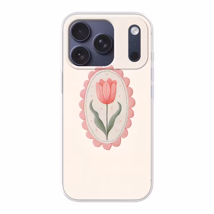 Tulp - Lijst - Ovaal - Illustratie Telefoonhoesje iPhone 17 Pro klein -3d
