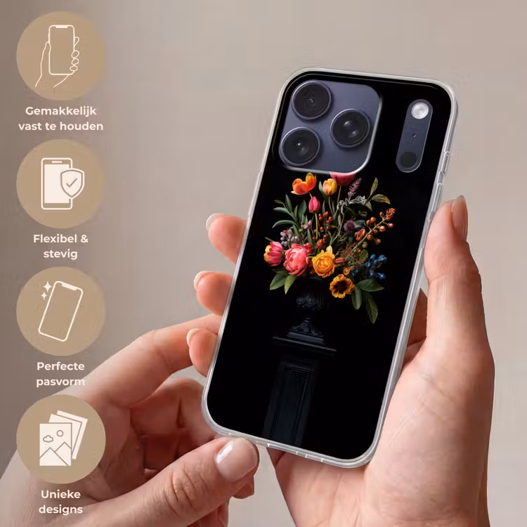 Tulpen - Bessen - Boeket - Vaas Telefoonhoesje iPhone 17 Pro klein -sfeer3_NL