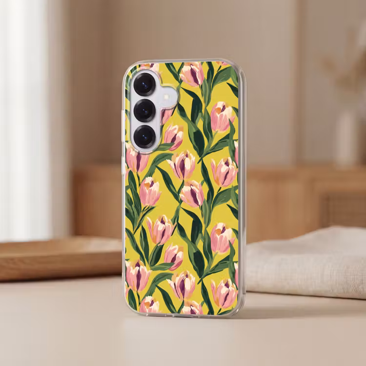 Tulpen - Botanisch - Geel Telefoonhoesje Samsung Galaxy S26 klein 975 -sfeer2