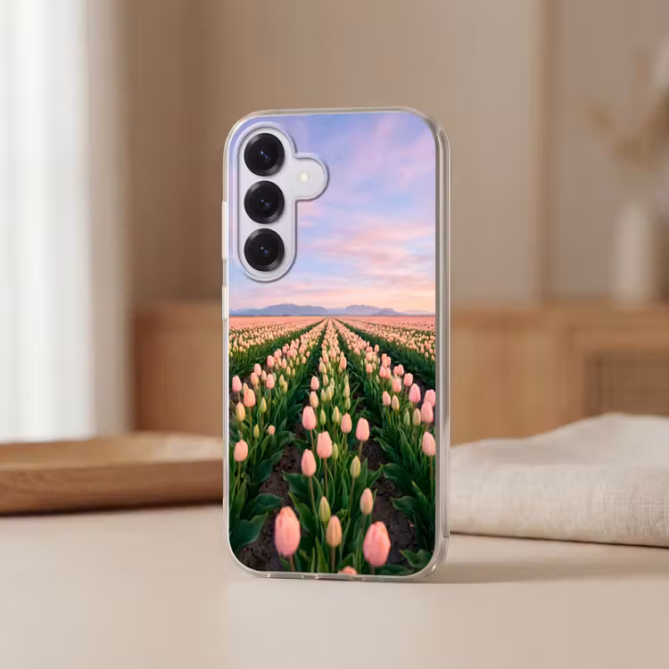 Tulpen - Landschap - Roze Telefoonhoesje Samsung Galaxy S26 klein -sfeer2