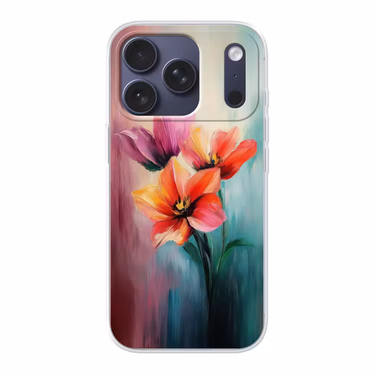 Tulpen - Lichtreflecties - Kleurverloop Telefoonhoesje iPhone 17 Pro klein -3d