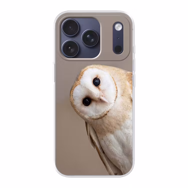 Uil - Bruin - Wit Telefoonhoesje iPhone 17 Pro klein -3d