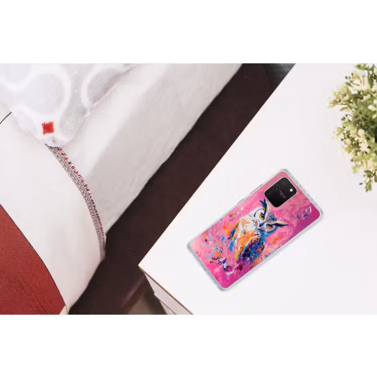 Uil - Roze - Blauw - Verf - Abstract Telefoonhoesje Samsung Galaxy S10 Lite klein -kamerS10Lite
