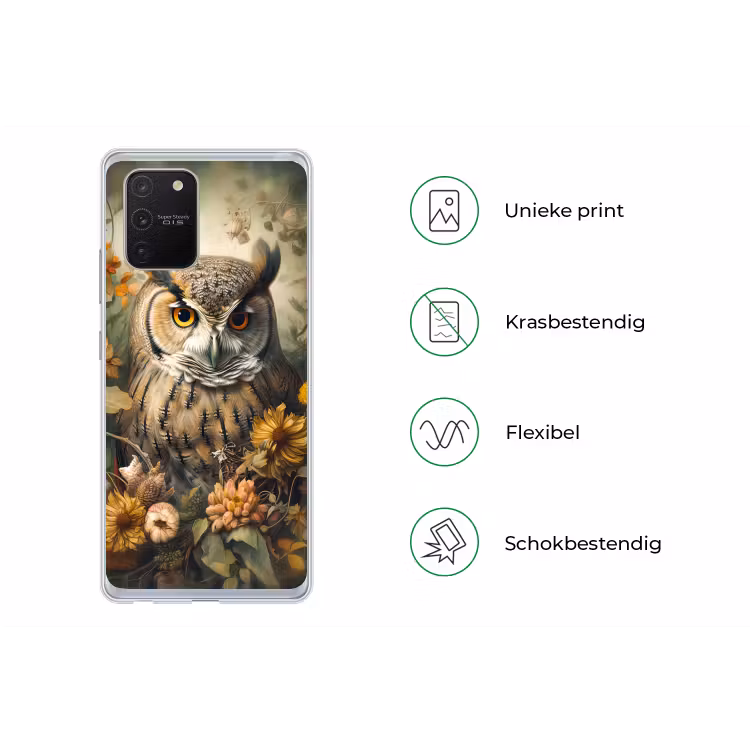 Uil - Vogels - Bloemen - Natuur Telefoonhoesje Samsung Galaxy S10 Lite klein -specsS10Lite