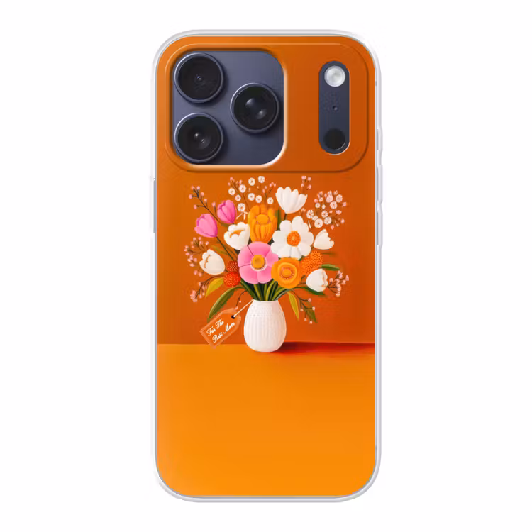 Vaas - Bloemen - Oranje Telefoonhoesje iPhone 17 Pro klein -3d