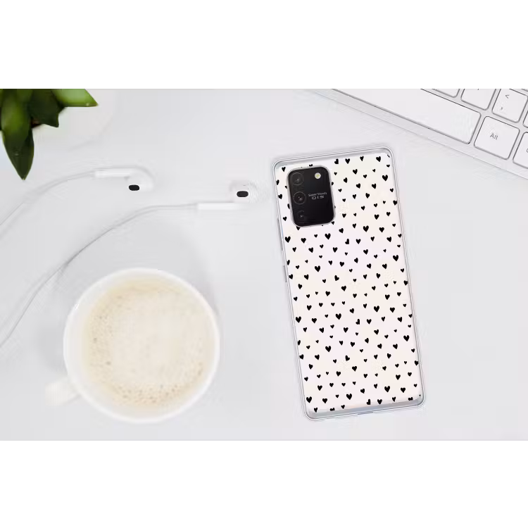 Valentijn - Harten - Zwart - Wit Telefoonhoesje Samsung Galaxy S10 Lite klein 364 -oordopS10Lite