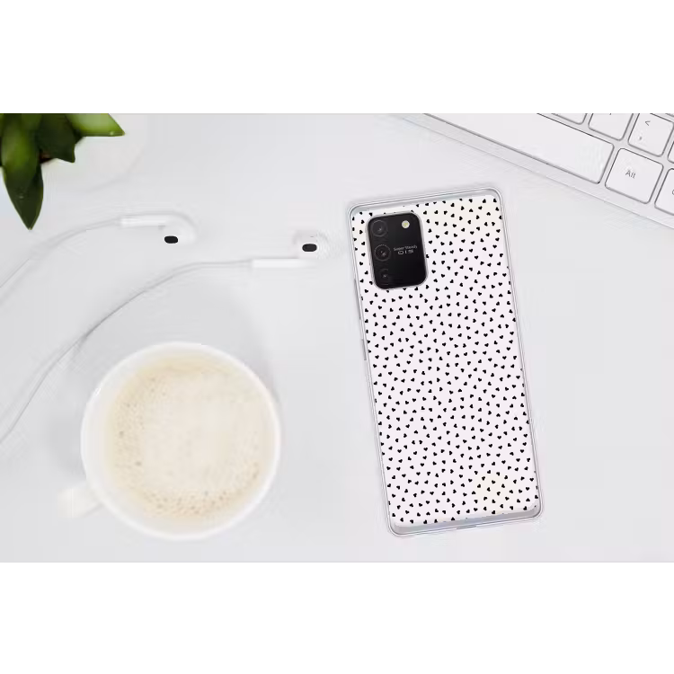 Valentijn - Liefde - Zwart - Wit Telefoonhoesje Samsung Galaxy S10 Lite klein 364 -oordopS10Lite
