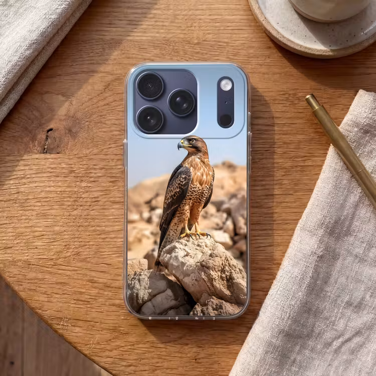 Valk - Vogel - Rots - Macht Telefoonhoesje iPhone 17 Pro klein -sfeer1